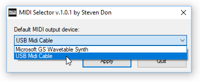 MIDI Selector screenshot