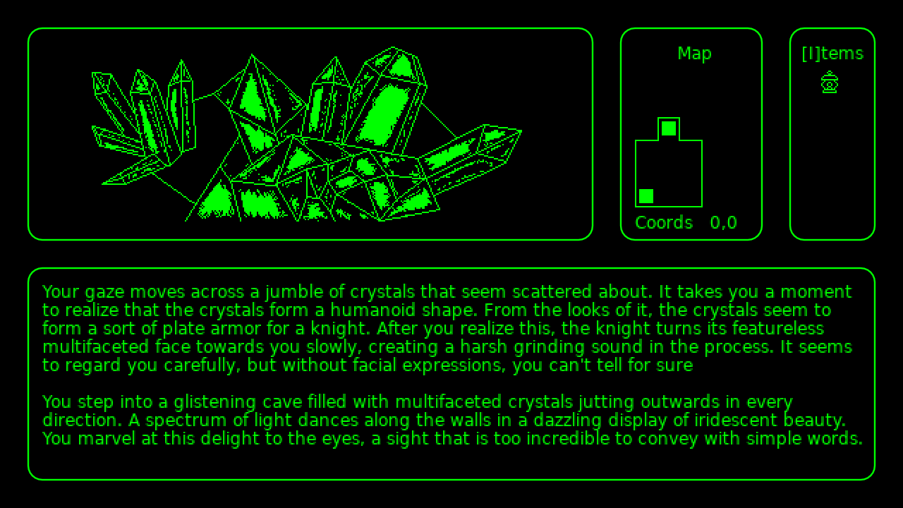 Screenshot of a text adventure