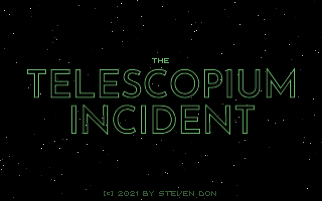 Title screen for The Telescopium Incident