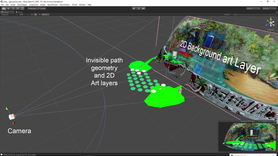 Screenshot of Unity being used in the development of SpaceVenture