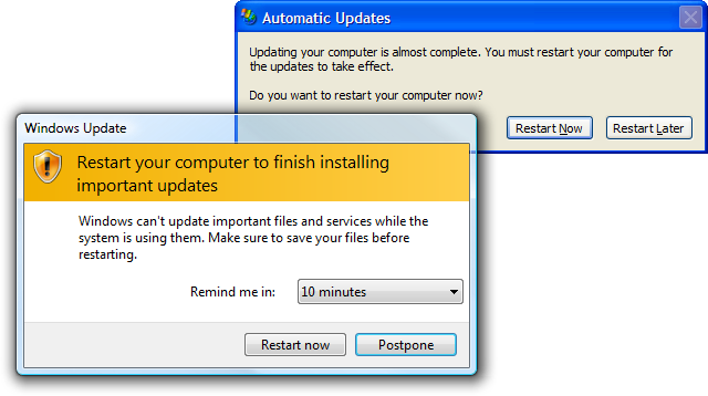 Restart your computer to finish installing important updates