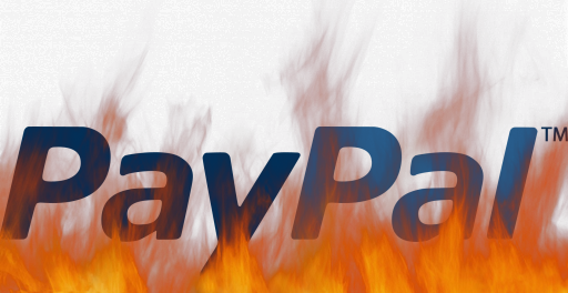 PayPal logo on fire