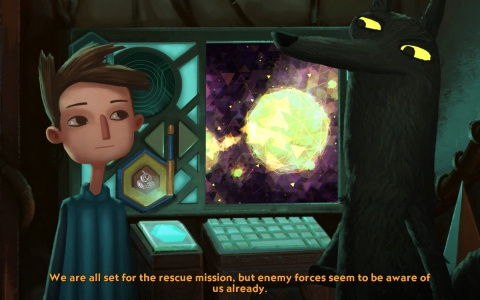 Gameplay scene from Broken Age: All set for the rescue mission
