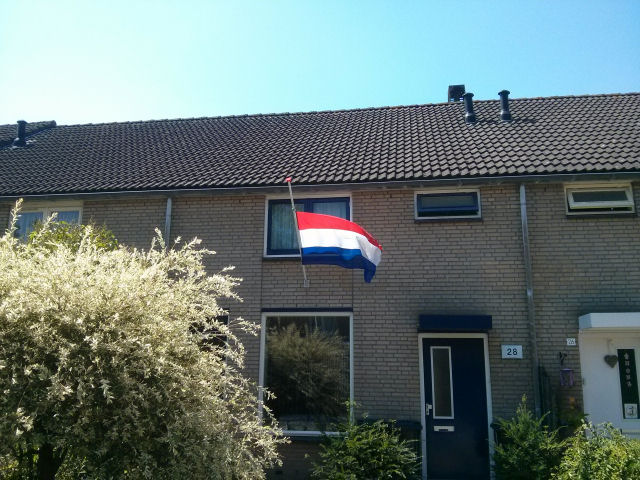 Flag flying at half-mast at my home
