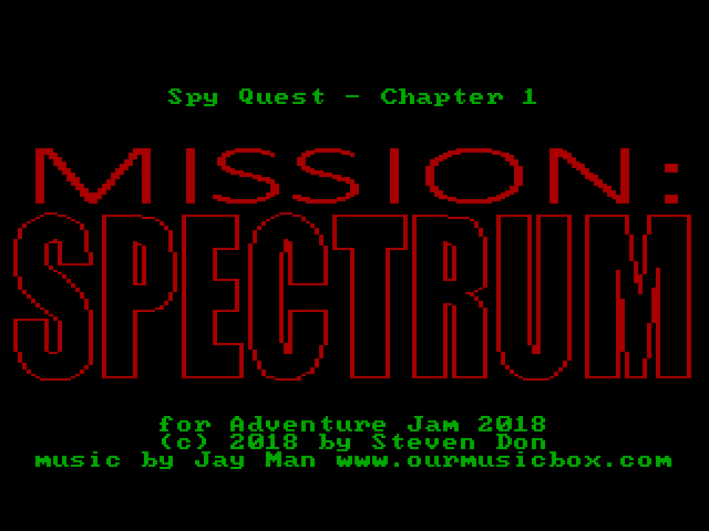 Title screen for Spy Quest 1 - Mission: SPECTRUM