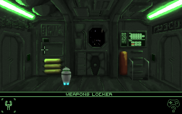 Droid CD-24 on the midship, the starting location of the game